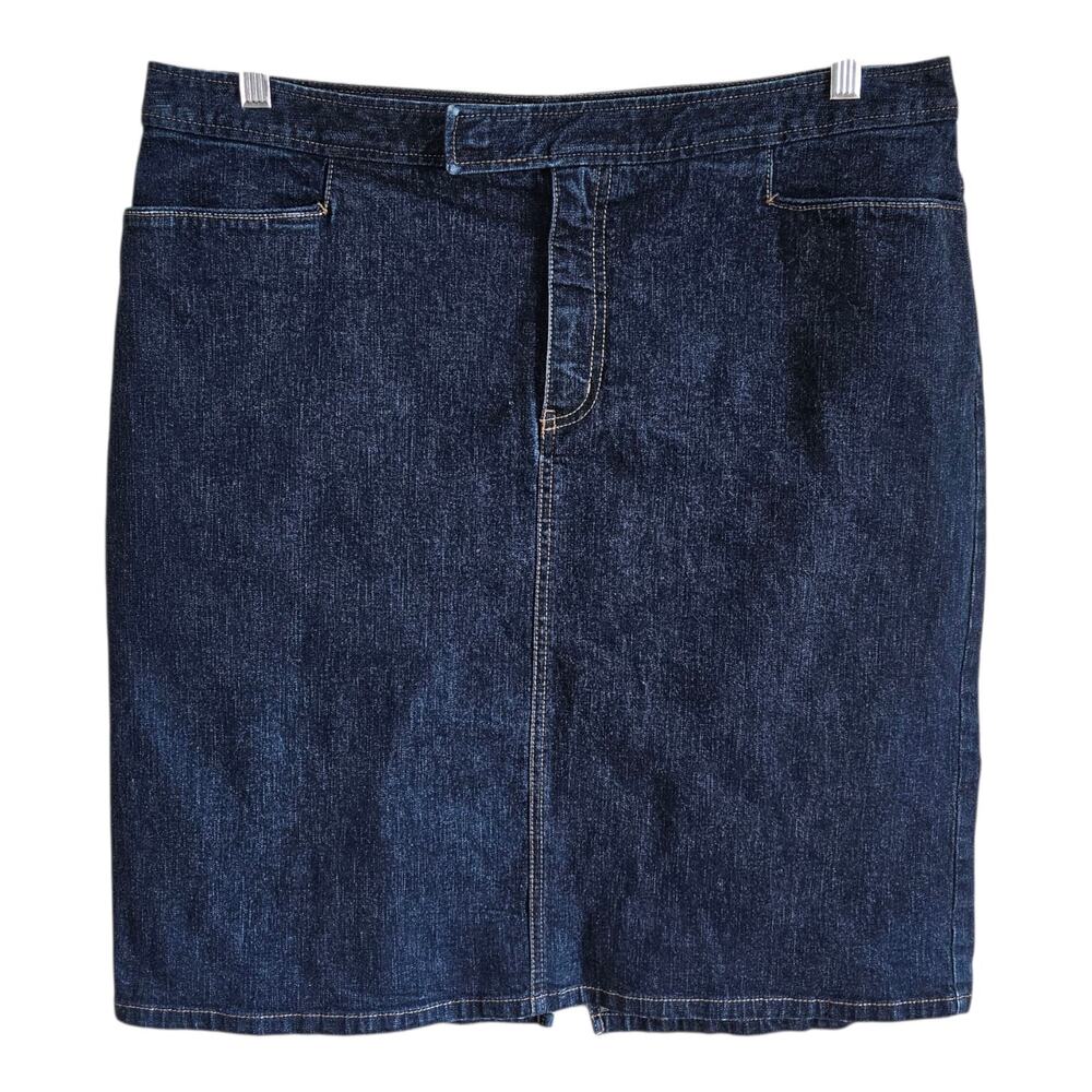 LAUREN JEANS CO RALPH LAUREN Size 16 Jeans Skirt Medium Dark Denim Waist 36"